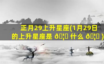 正月29上升星座(1月29日的上升星座是 🦁 什么 🦈 )